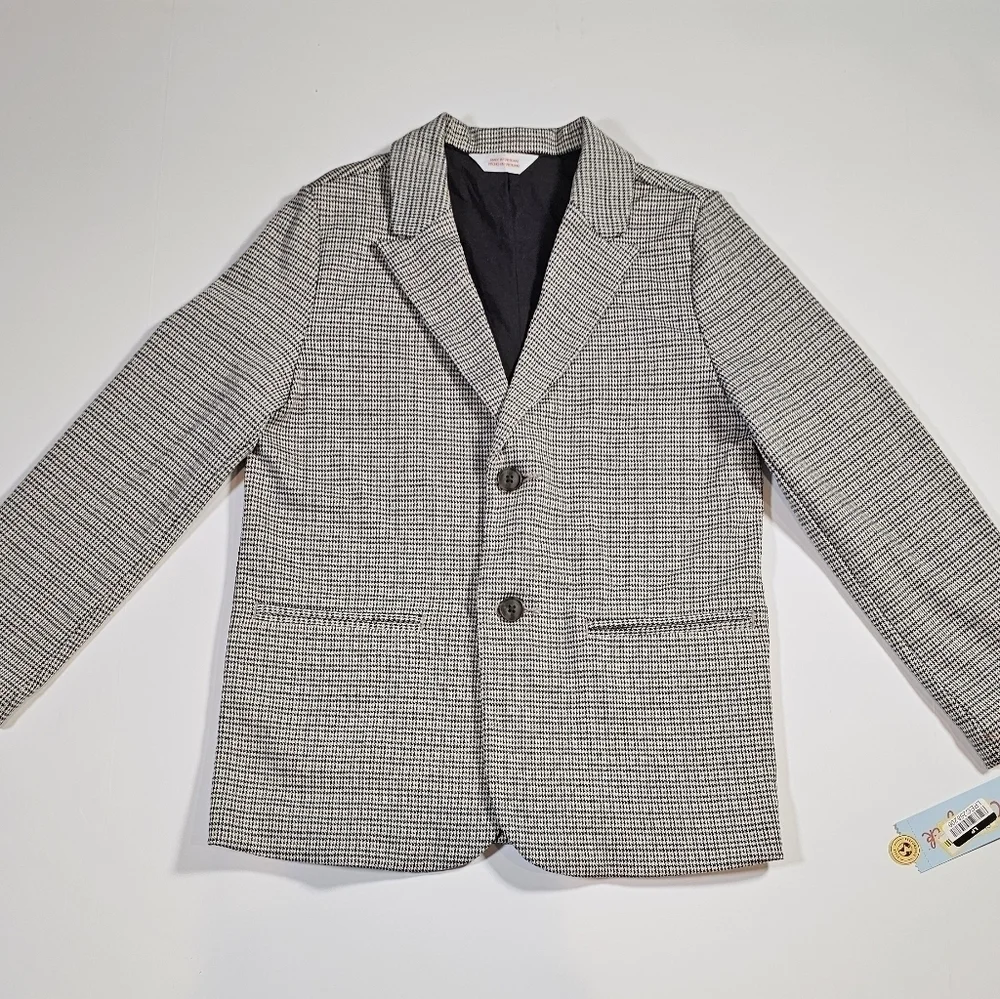 Cat & Jack Boys Houndstooth Knit Suit Jacket Stretch